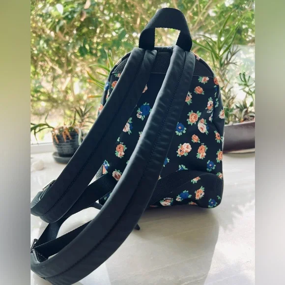 COACH Mini Charlie Nylon Backpack In Tea Rose Floral Print - Picture 4 of 8